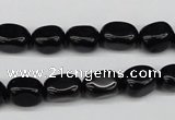 CNG03 15.5 inches 9*12mm nuggets black agate gemstone beads