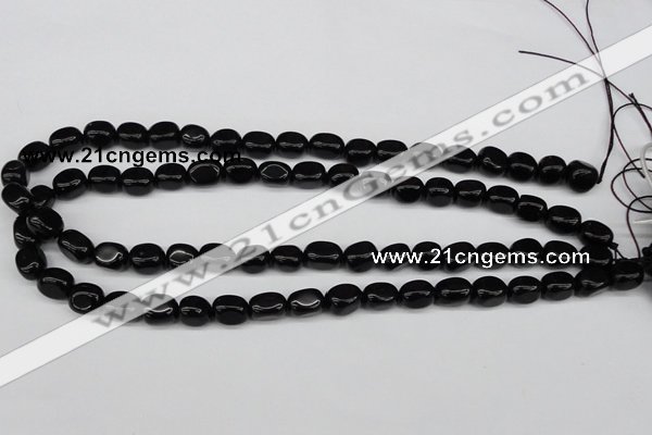 CNG03 15.5 inches 9*12mm nuggets black agate gemstone beads