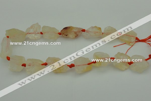 CNG1001 15.5 inches 15*25mm - 25*30mm nuggets citrine gemstone beads