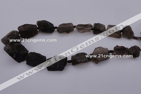 CNG1004 15.5 inches 15*25mm - 25*30mm nuggets smoky quartz beads