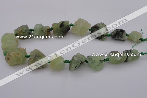 CNG1009 15.5 inches 15*25mm - 25*30mm nuggets green rutilated quartz beads