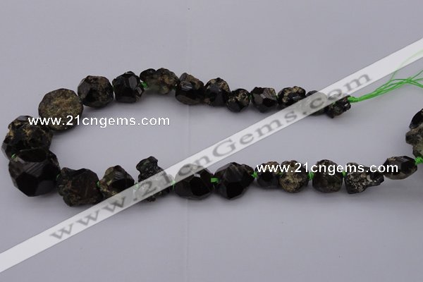 CNG1016 15.5 inches 10*14mm - 18*25mm nuggets green garnet beads