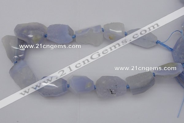 CNG1018 15.5 inches 18*25mm - 25*35mm nuggets blue chalcedony beads