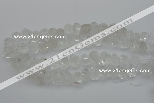 CNG1021 15.5 inches 10*14mm - 15*20mm faceted nuggets white crystal beads