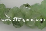 CNG1022 10*14mm - 15*20mm faceted nuggets green rutilated quartz beads
