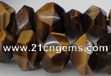 CNG1027 10*14mm - 15*20mm faceted nuggets yellow tiger eye beads