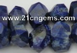 CNG1028 15.5 inches 10*14mm - 15*20mm faceted nuggets lapis lazuli beads