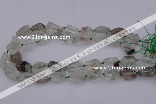 CNG1031 15.5 inches 13*18mm - 15*20mm nuggets green-phantom beads