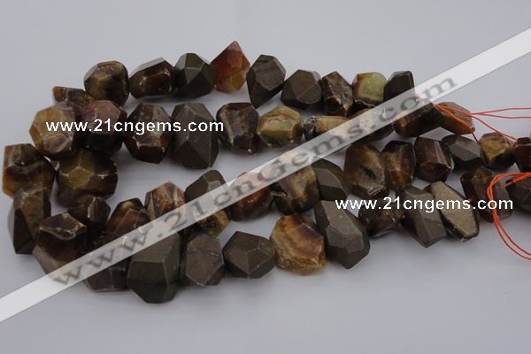 CNG1038 13*18mm - 18*25mm faceted nuggets ammonite fossil beads