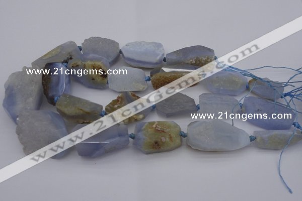 CNG1043 15.5 inches 18*25mm - 30*40mm nuggets blue lace agate beads