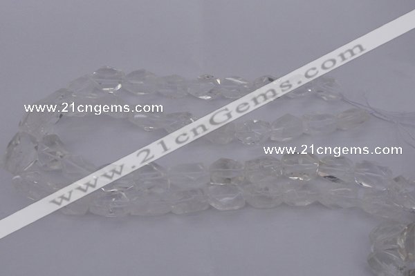 CNG1055 15.5 inches 12*16mm - 15*20mm faceted nuggets white crystal beads