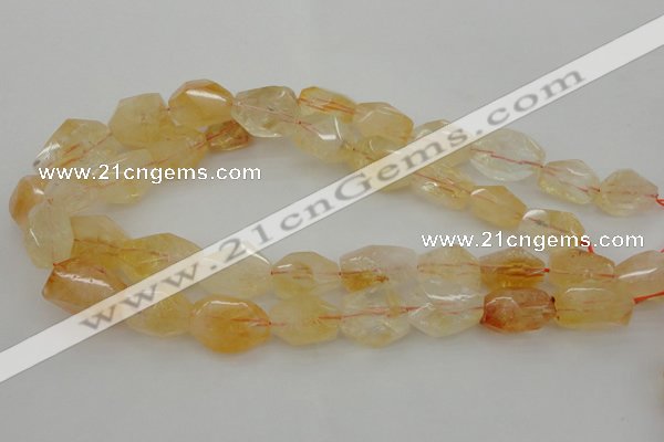 CNG1057 15.5 inches 12*16mm - 15*20mm faceted nuggets citrine beads