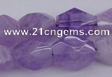 CNG1058 12*16mm - 15*20mm faceted nuggets lavender amethyst beads