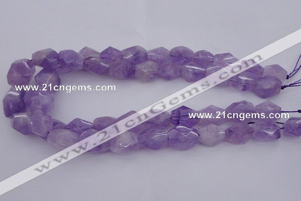 CNG1058 12*16mm - 15*20mm faceted nuggets lavender amethyst beads