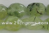 CNG1059 12*16mm - 15*20mm faceted nuggets green rutilated quartz beads