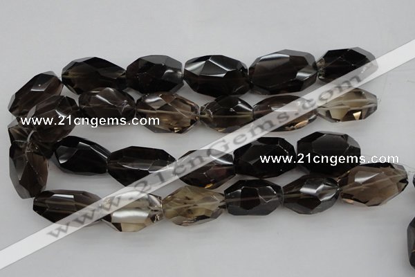 CNG1062 15.5 inches 18*25mm - 22*30mm faceted nuggets smoky quartz beads