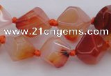 CNG1065 15.5 inches 12*16mm - 15*20mm faceted bicone red agate beads