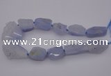 CNG1075 15.5 inches 20*30mm - 30*40mm nuggets blue chalcedony  beads