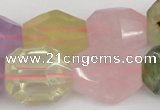 CNG1079 12*16mm - 15*20mm faceted nuggets multicolor quartz beads