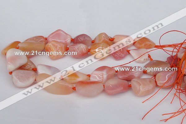 CNG1080 15.5 inches 12*20mm - 14*35mm nuggets red botswana agate beads