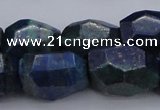 CNG1091 15*20mm - 18*25mm faceted nuggets lapis lzuli & chrysocolla beads