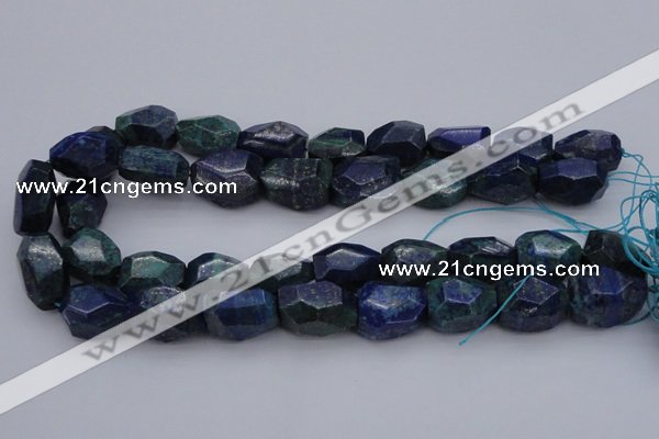 CNG1091 15*20mm - 18*25mm faceted nuggets lapis lzuli & chrysocolla beads