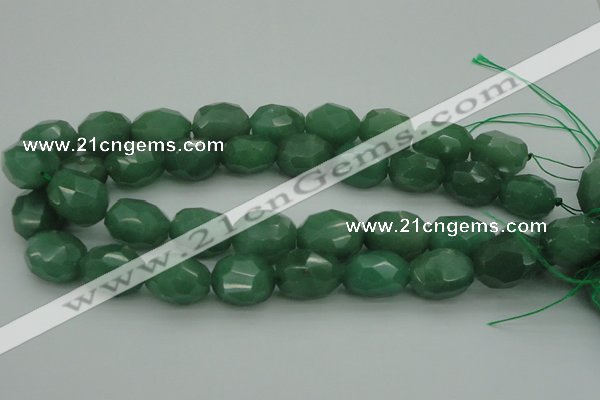 CNG1093 15*20mm - 18*25mm faceted nuggets green aventurine beads