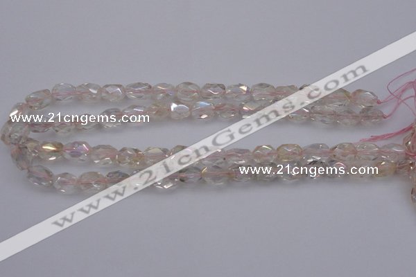 CNG1099 8*12mm - 10*14mm faceted nuggets AB-color white crystal beads