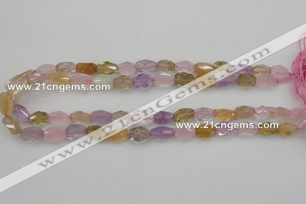 CNG1102 15.5 inches 8*12mm - 10*14mm faceted nuggets mixed quartz beads