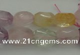 CNG1103 15.5 inches 12*16mm - 13*18mm faceted nuggets mixed quartz beads