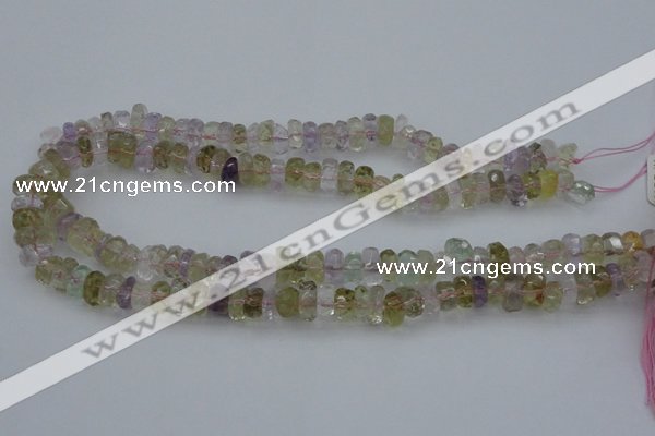 CNG1105 15.5 inches 5*8mm - 6*12mm faceted nuggets mixed quartz beads