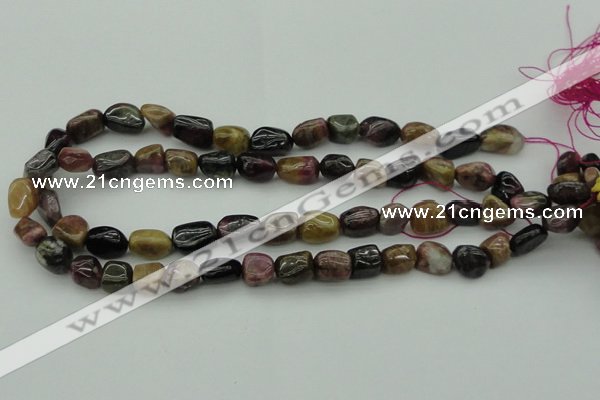 CNG1107 15.5 inches 8*12mm - 10*14mm nuggets tourmaline beads