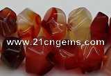 CNG1145 15.5 inches 10*14mm - 15*20mm faceted nuggets red agate beads