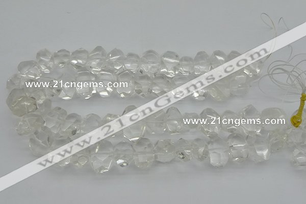 CNG1150 15.5 inches 10*14mm - 15*20mm faceted nuggets white crystal beads