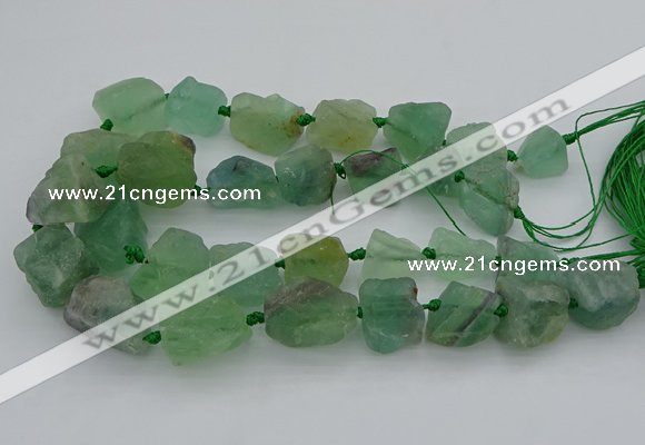 CNG1165 15.5 inches 15*25mm - 25*30mm nuggets green fluorite beads