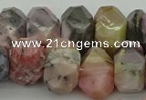 CNG1172 12*16mm - 15*20mm faceted nuggets pink opal gemstone beads