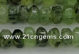 CNG1179 15.5 inches 6*14mm - 8*14mm nuggets green rutilated quartz beads