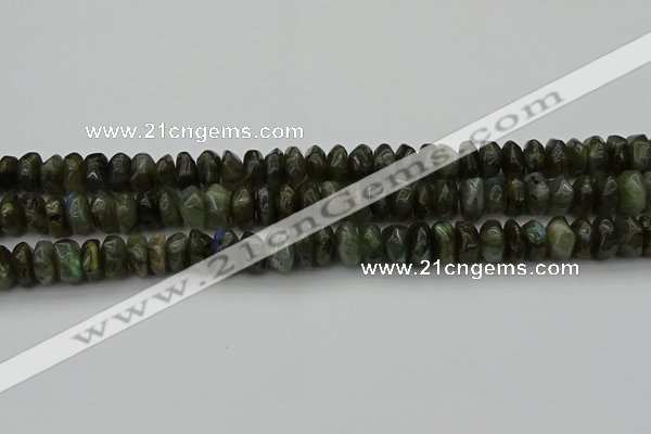 CNG1186 15.5 inches 6*14mm - 8*14mm nuggets labradorite beads