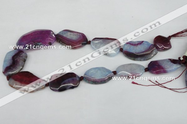 CNG1217 15.5 inches 20*30mm - 30*40mm freeform agate beads