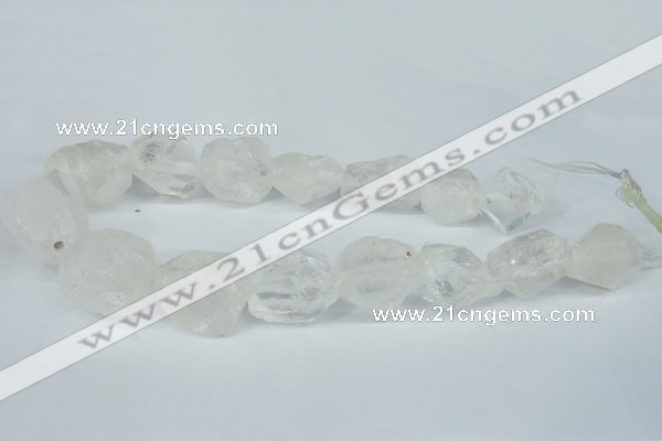 CNG1308 15*20mm – 25*30mm faceted nuggets white crystal beads