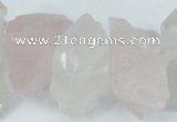 CNG1310 15*22mm – 16*35mm nuggets white crystal & rose quartz beads