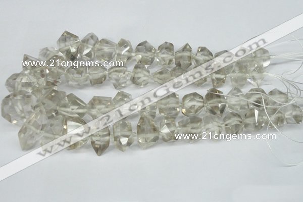 CNG1314 12*18mm – 14*28mm faceted nuggets smoky quartz beads