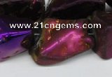 CNG1323 15.5 inches 15*30mm – 25*35mm nuggets plated quartz beads