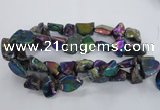 CNG1325 15.5 inches 15*20mm - 22*30mm nuggets plated quartz beads