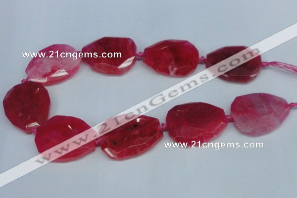 CNG1330 15.5 inches 35*40mm faceted freeform agate beads