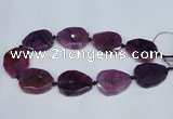 CNG1331 15.5 inches 35*40mm faceted freeform agate beads