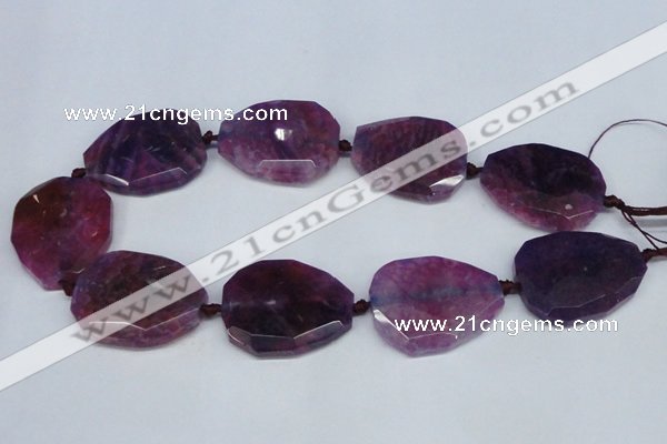 CNG1331 15.5 inches 35*40mm faceted freeform agate beads