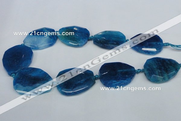 CNG1332 15.5 inches 35*40mm faceted freeform agate beads