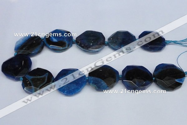 CNG1337 15.5 inches 32*35mm faceted freeform agate beads