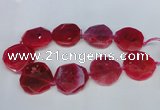 CNG1340 15.5 inches 42*45mm faceted freeform agate beads